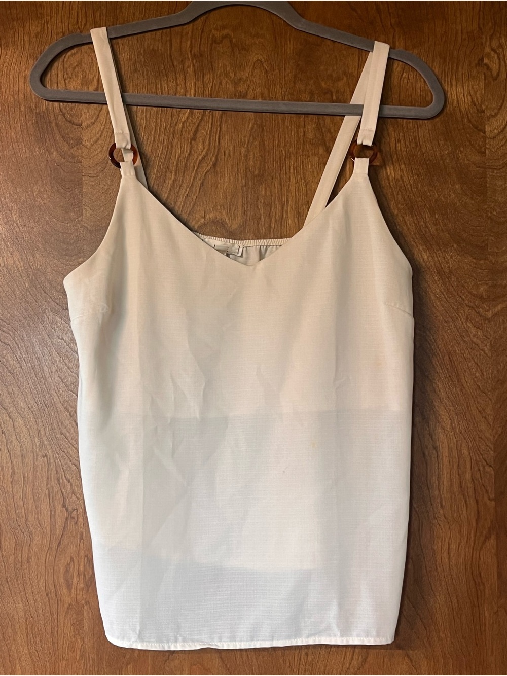 mine Cream V-Neck Ring-Detail Camisole